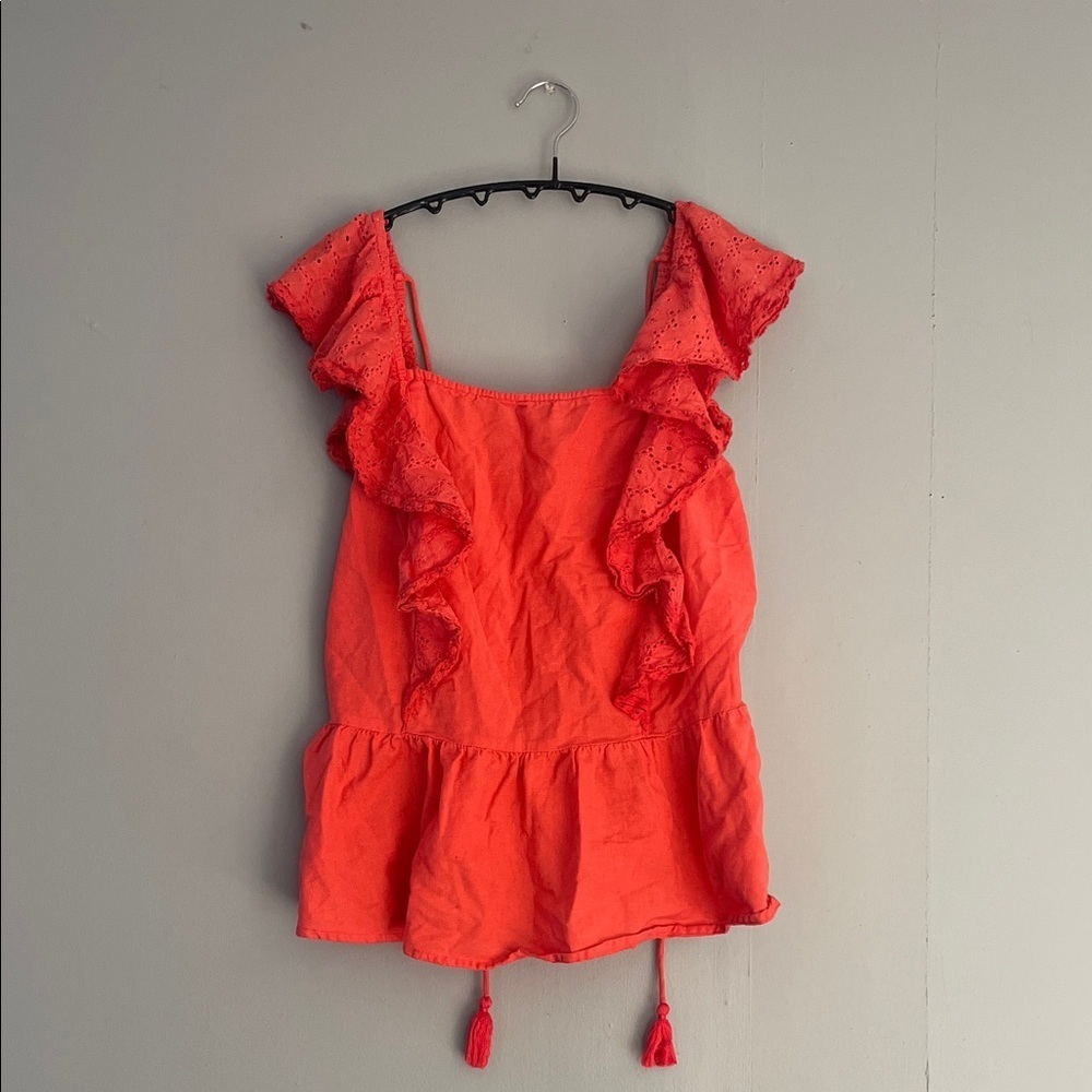 Sofia by Sofia Vergara Coral Ruffled Tank Top Size Medium